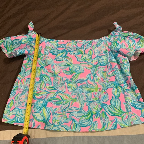 EUC Women’s Size XL Lilly Pulitzer off the shoulder top SO CUTE - Picture 8 of 8